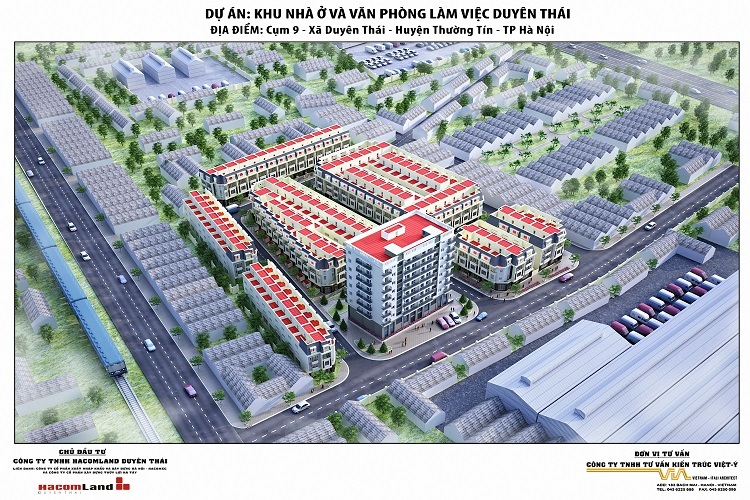 Phối cảnh tổng thể dự án khu nhà ở và văn phòng l;àm việc Duyên Thái
